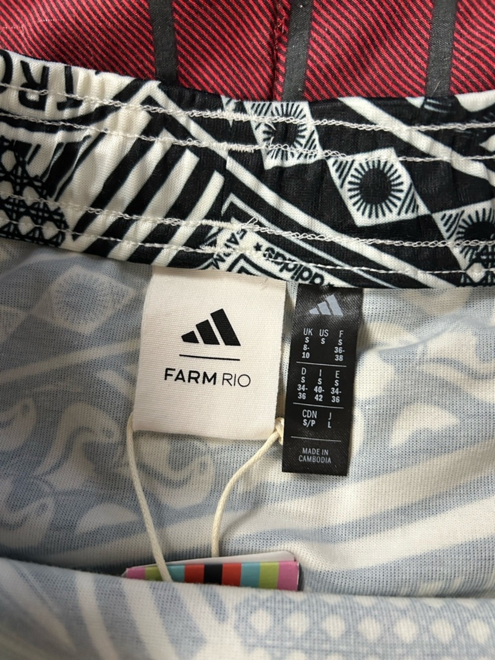 FARM Rio x ADIDAS Black & White Graphic Circle Skirt - Picture 6 of 14
